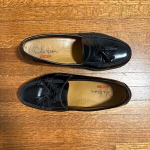 Cole Haan Mens Black Leather Tassel Loafers Dress Shoes‎ Nike Air Size 9M